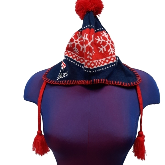 New England Patriots 47Brand Forty Seven Tassled Knit Beanie Hat Unisex One Size - Picture 3 of 9